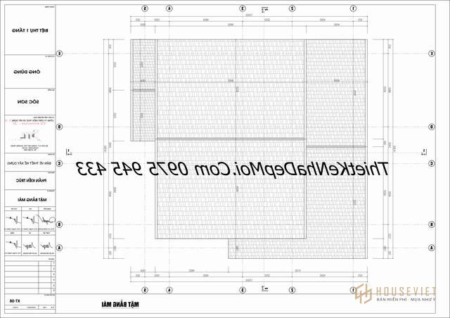 Bản vẽ nhà mái thái có gác lửng 5 phòng ngủ