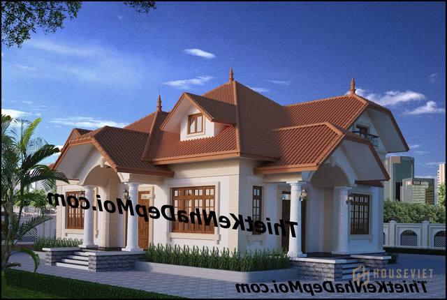 Biệt thự 1 tầng kiểu pháp đẹp 2019