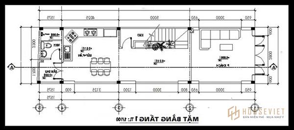 Mặt bằng tầng 1 được bố trí các không gian khoa học và hài hòa