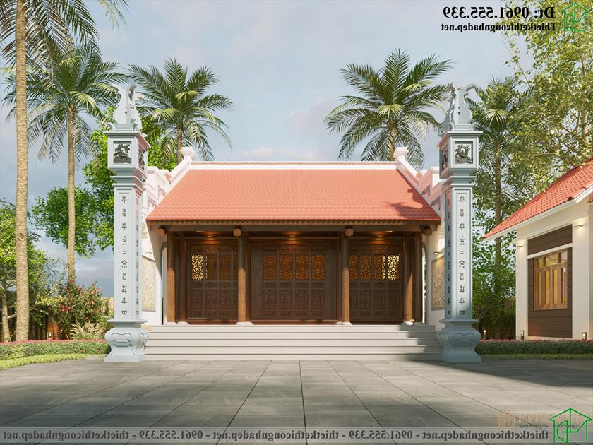 Thiết kế nhà thờ họ đẹp 8x8m NDNTH21