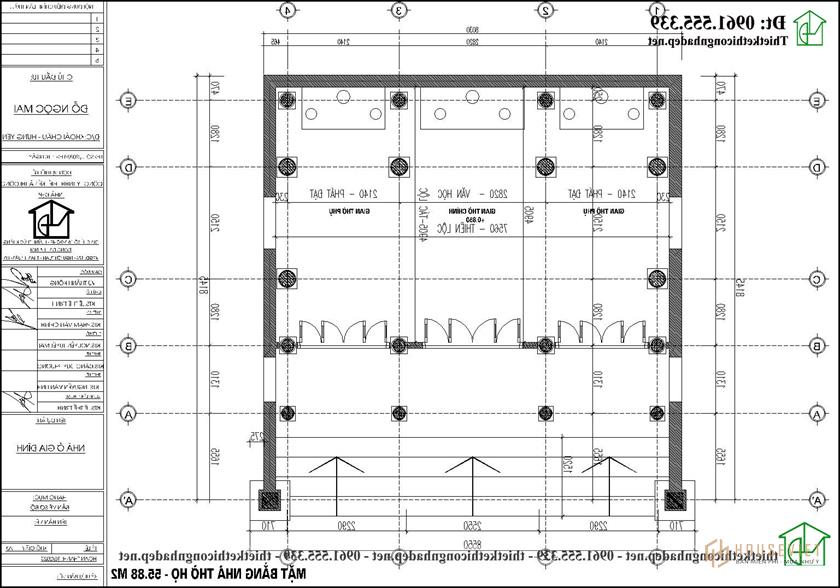 Mặt bằng nội thất nhà thờ họ NĐNTH21