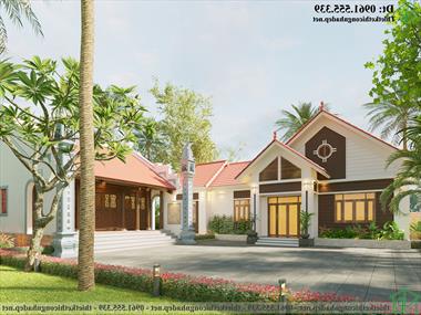 Mẫu nhà thờ họ 8x8m tại Hưng Yên NDNTH21