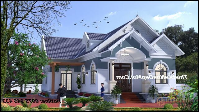 Mẫu nhà cấp 4 chữ L đẹp ngang 12m ở nông thôn