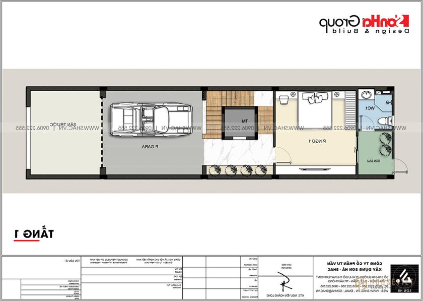 Công năng sử dụng tầng 1 nhà phố hiện đại diện tích 80m2 tại Hải Phòng 