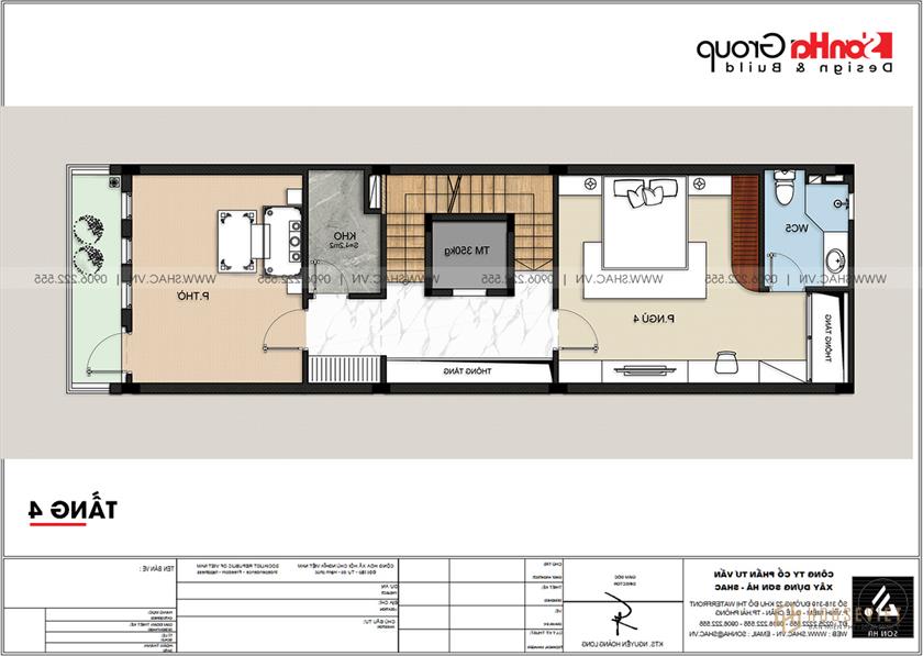 Tầng 4 nhà phố hiện đại diện tích 80m2 tại Hải Phòng 