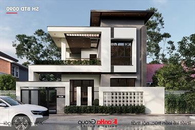 Mẫu biệt thự hiện đại thông minh 2 tầng 110m2 tại Hải Phòng - SH BTD 0090