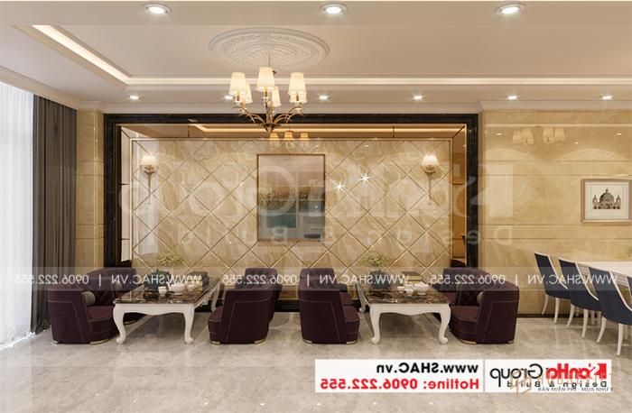 Thiết kế cải tạo khách sạn tân cổ điển 3 sao tại Sài Gòn - SH KS 0087 4 Khu cafe và khu chờ tầng 1 khách sạn 3 sao