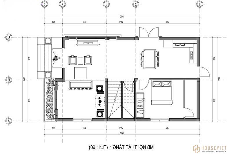 Mẫu nhà 2 tầng mặt tiền 7m mái thái