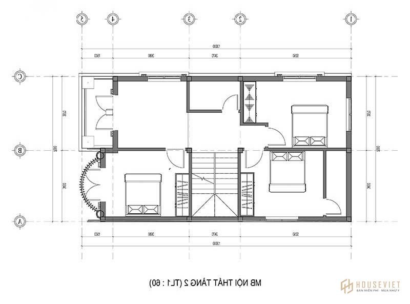 Mẫu nhà 2 tầng mặt tiền 7m mái thái