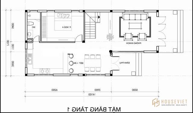 Mẫu nhà 2 tầng mặt tiền 7m mái thái