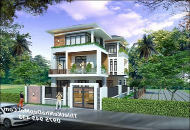 Các mẫu nhà biệt thự 3 tầng đẹp ở nông thôn 2021 hiện đại