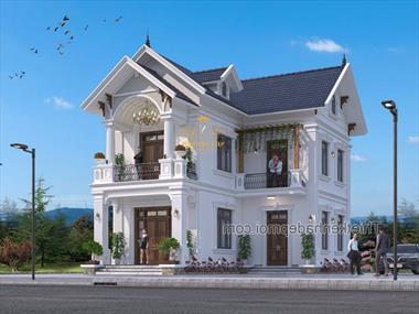 Mẫu nhà 120m2 2 tầng 4 phòng ngủ mái thái 2 tầng đơn giản anh Mạnh