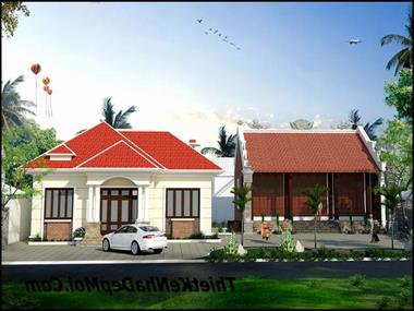 Mẫu thiết kế nhà thờ họ kết hợp nhà ở nông thôn Bắc Bộ