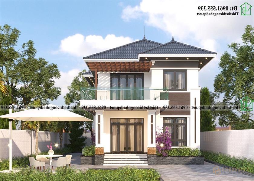Mẫu Biệt Thự 2 Tầng Mái Nhật 8x14m Tại Thanh Hóa Ndbt2t138