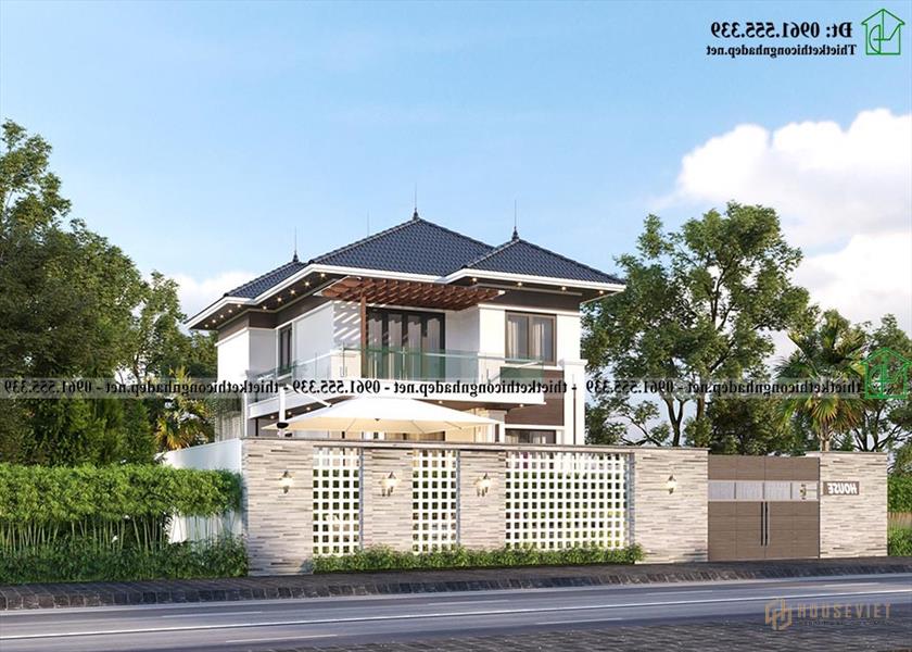 Mẫu Biệt Thự 2 Tầng Mái Nhật 8x14m Tại Thanh Hóa Ndbt2t138