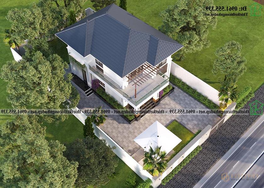 Mẫu Biệt Thự 2 Tầng Mái Nhật 8x14m Tại Thanh Hóa Ndbt2t138