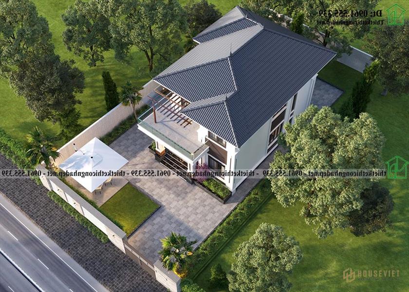 Mẫu Biệt Thự 2 Tầng Mái Nhật 8x14m Tại Thanh Hóa Ndbt2t138