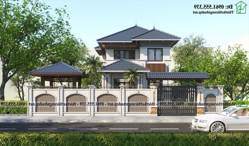 Mẫu Biệt Thự 2 Tầng Mái Nhật 8x14m Tại Thanh Hóa Ndbt2t138