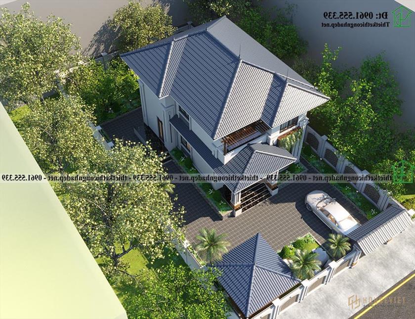 Mẫu Biệt Thự 2 Tầng Mái Nhật 8x14m Tại Thanh Hóa Ndbt2t138