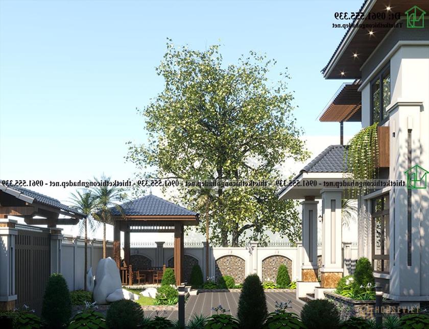 Mẫu Biệt Thự 2 Tầng Mái Nhật 8x14m Tại Thanh Hóa Ndbt2t138