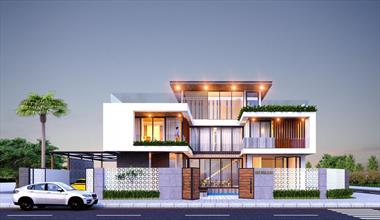 Biệt thự 3 tầng 5 phòng ngủ siêu tiện nghi với kiến trúc độc đáo