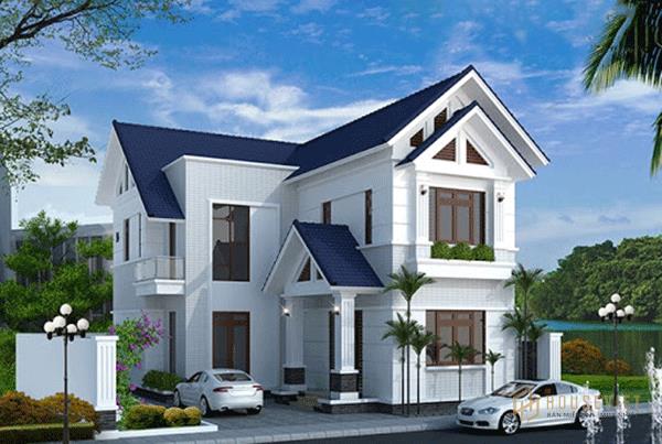 Mẫu thiết kế nhà 2 tầng 4 phòng ngủ chữ L
