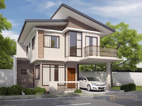 Mẫu thiết kế nhà 2 tầng 4 phòng ngủ hiện đại