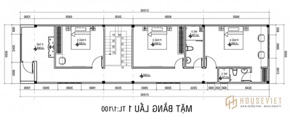 Bản vẽ mặt bằng mẫu nhà 2 tầng đẹp