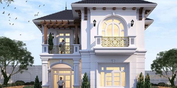 Thiết kế nhà 2 tầng 4 phòng ngủ cách phối màu độc đáo