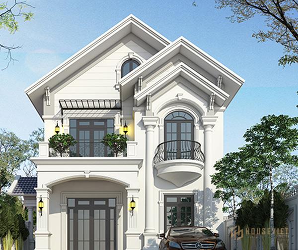 Mẫu thiết kế nhà 2 tầng cổ điển với những đường nét mềm mại