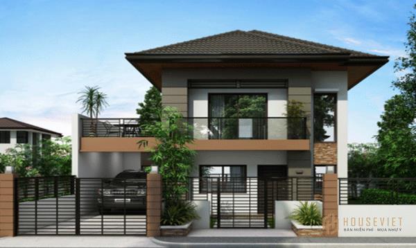 Mẫu thiết kế nhà 2 tầng 4 phòng ngủ 100m2