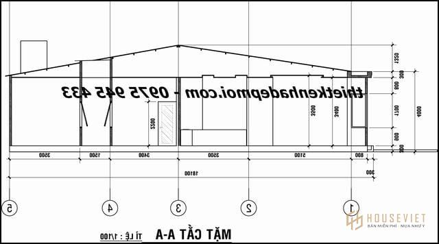Bản vẽ nhà cấp 4 nhỏ 80m2