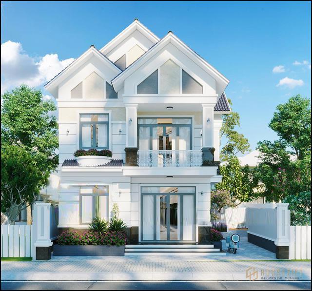 Mẫu nhà 2 tầng có phòng thờ tầng 1.