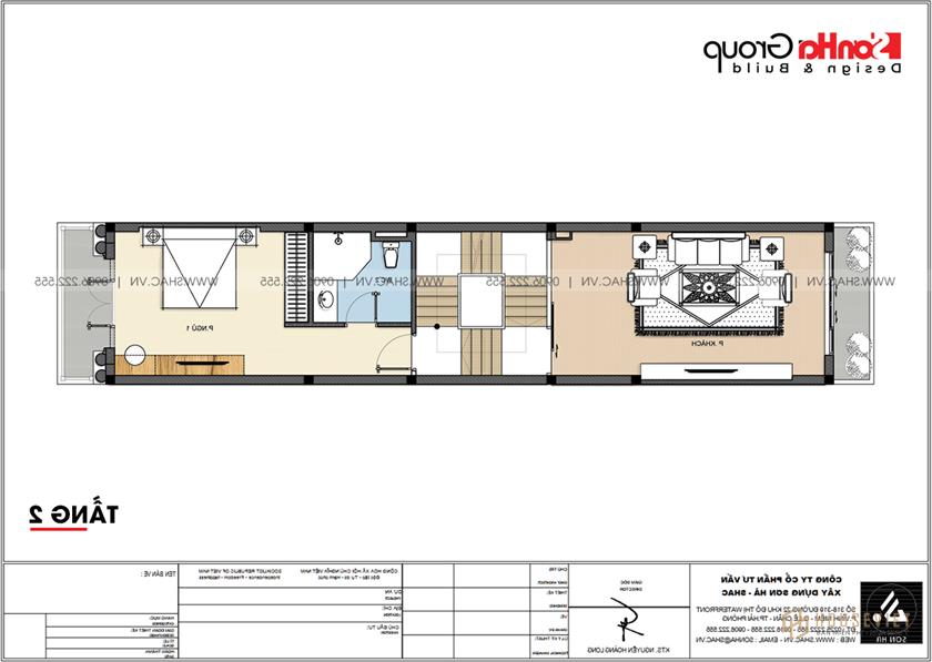 40 bản vẽ chi tiết tầng 2 nhà ống tân cổ điển diện tích 72m2 tại Hải Dương SH NOP 0216