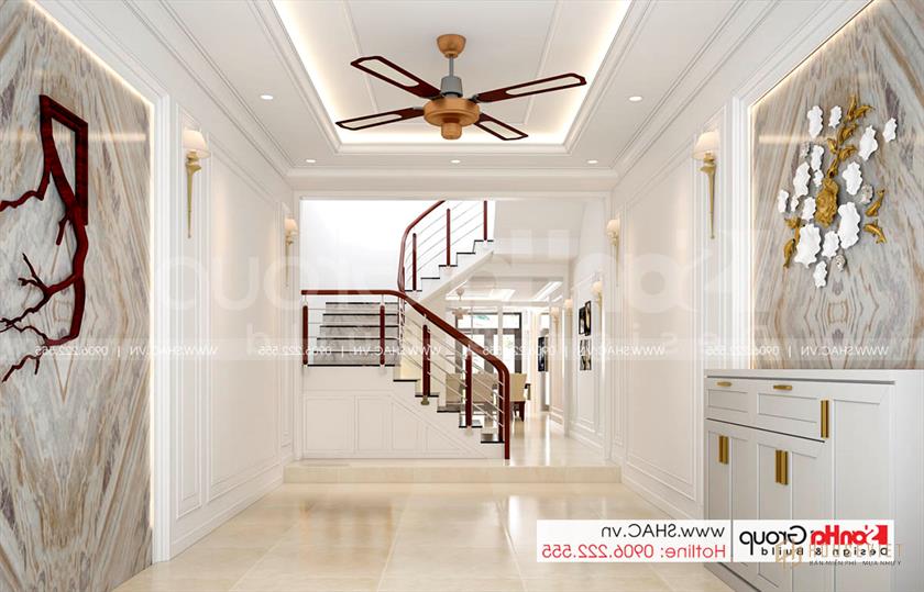 1 thiết kế gara nhà phố tân cổ điển 4 tầng tại Hải Dương SH NOP 0216