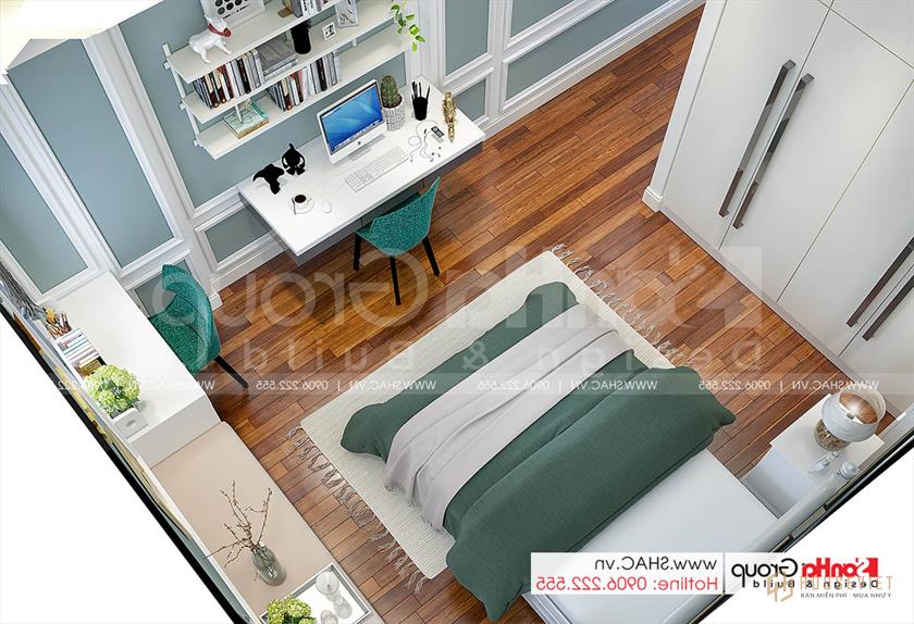 Phòng ngủ 3 đẹp ấn tượng trong nhà phố tinh tế 4 tầng tại Hải Dương 