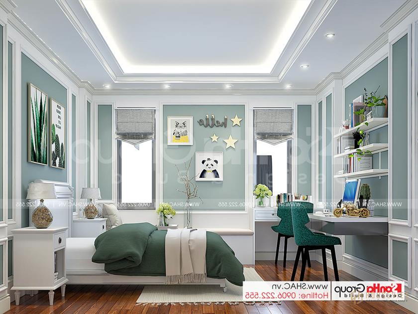 Phòng ngủ 3 ấm áp và độc đáo trong thiết kế nhà phố mặt tiền 4m tại Hải Dương 