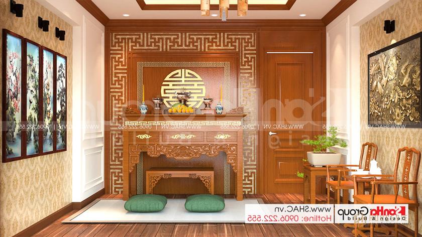19 phòng thờ nghiêm trang của thiết kế nhà phố tân cổ điển tại Hải Dương SH NOP 0216