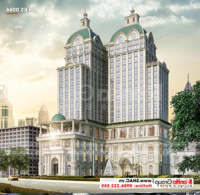 Khách sạn 5 sao phong cách tân cổ điển tại Nghệ An được thiết kế hoàn hảo - SH KS 0086 1 Khách sạn 5 sao phong cách tân cổ điển tại Nghệ An thiết kế đẹp
