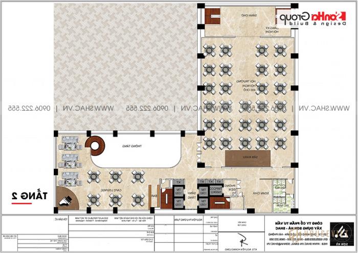 Khách sạn 5 sao phong cách tân cổ điển tại Nghệ An thiết kế hoàn hảo - SH KS 0086 25 Mặt bằng công năng tầng 2 khách sạn 5 sao tân cổ điển tại Nghệ An