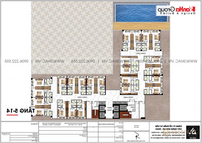 Khách sạn 5 sao phong cách tân cổ điển tại Nghệ An thiết kế hoàn hảo - SH KS 0086 28 Công năng tầng 5-14 khách sạn 5 sao tân cổ điển tiêu chuẩn 5 sao tại Nghệ An