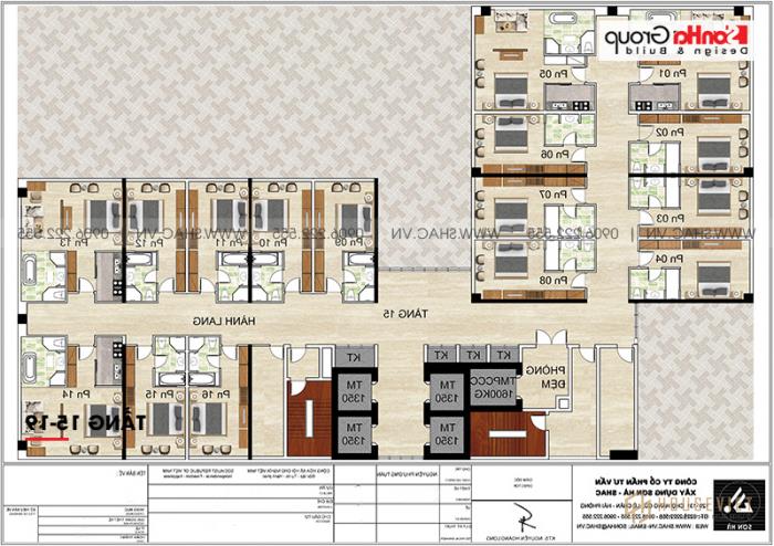 Khách sạn 5 sao phong cách tân cổ điển tại Nghệ An thiết kế hoàn hảo - SH KS 0086 29 Công năng tầng 15-19 khách sạn 5 sao tân cổ điển tiêu chuẩn 5 sao tại Nghệ An