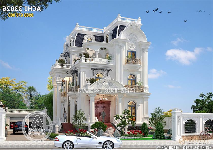 Mặt tiền mẫu thiết kế nhà 4 tầng tân cổ điển đẹp Mặt tiền mẫu thiết kế nhà 4 tầng tân cổ điển đẹp