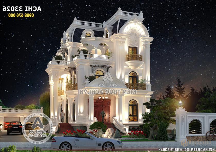 Mẫu nhà đẹp tân cổ điển mặt tiền 9m 4 tầng Mẫu nhà đẹp tân cổ điển mặt tiền 9m 4 tầng