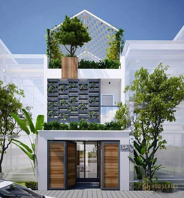 Mẫu thiết kế nhà ống 80m2 với kiến ​​trúc ấn tượng, sắc nét