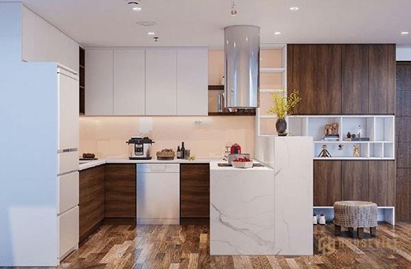 Phòng bếp hình chữ U khoa học và hiện đại đến từng chi tiết