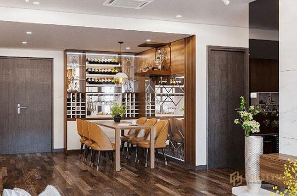 Mẫu thiết kế nhà 2 tầng 3 phòng ngủ 80m2 bố trí bàn ăn cao cấp.