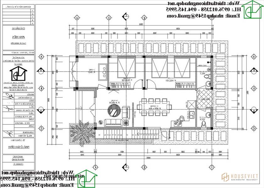 Mẫu nhà cấp 4 8x15m NDNC4100