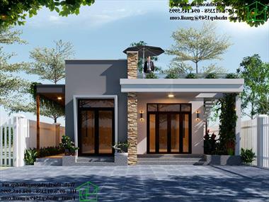 Mẫu nhà cấp 4 8x15m mái bằng đẹp tại Hưng Yên NDNC4100