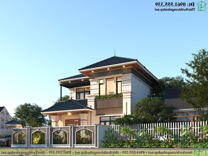 Mẫu biệt thự 2 tầng hiện đại ndbt2t111